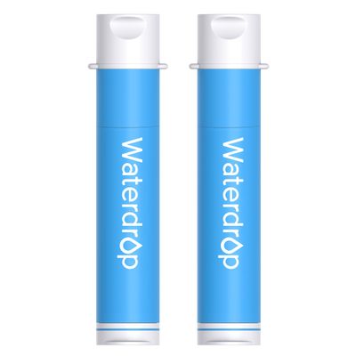 Waterdrop Water Filter Straw, Camping Water Filtration System, Water Purifier Survival Outdoor Drinking Water Purifier for Travel, Backpacking and Emergency Preparedness, 0.1 Micron (Blue), Pack of 2