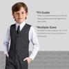 Suits for Boys Size 7 Gray Suit Set with Vest Pants Shirt Black Tie Party Formal Kids Tuxedo view 3