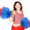 Pangda 12 Pack Cheerleading Pom Poms Sports Dance Cheer Plastic Pom Poms for Sports Team Spirit Cheering(Red and Blue) view 2
