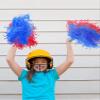 Pangda 12 Pack Cheerleading Pom Poms Sports Dance Cheer Plastic Pom Poms for Sports Team Spirit Cheering(Red and Blue) view 3
