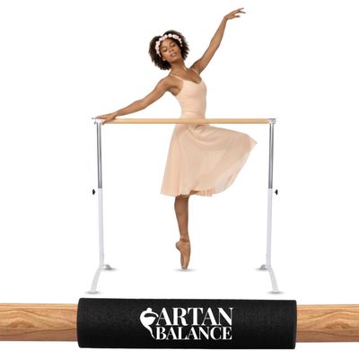 Ballet Barre Portable for Home or Studio, Freestanding Adjustable Bar for Stretch, Balance, Pilates, Dance or Active Workouts, Single or Double Bar, Kids and Adults