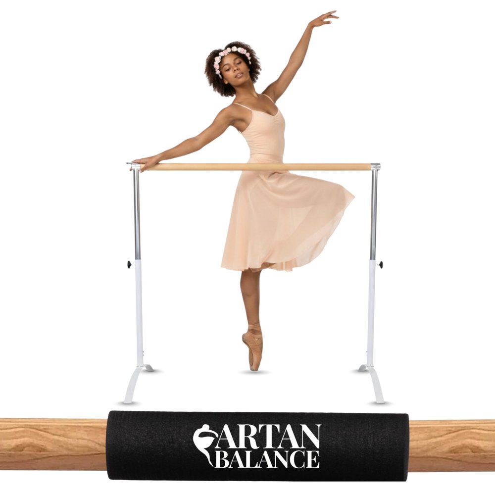 Ballet Barre Portable for Home or Studio, Freestanding Adjustable Bar for Stretch, Balance, Pilates, Dance or Active Workouts, Single or Double Bar, Kids and Adults