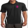 Buy Cool Shirts Breast Cancer Pink Ribbon Pin Pocket Colorblock Polo, Black White Large view 1