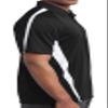 Buy Cool Shirts Breast Cancer Pink Ribbon Pin Pocket Colorblock Polo, Black White Large view 2