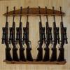 Weaver Wood Designs Gun Rack 8-Gun Solid Oak Wall Display view 1