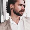 Pierced Owl Black Agate Natural Stone Double Flared Saddle Tunnels, Sold as a Pair (10mm (00GA)) view 3