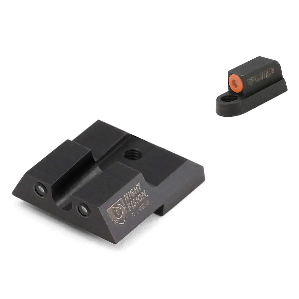 Night Fision Tritium Night Sight Set for CZ USA P-07/P-09 - Orange Front Ring, U Notch Black Rear Rings