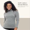 Felina Womens Long Sleeve Cotton Modal Turtleneck Top, BLK M view 2
