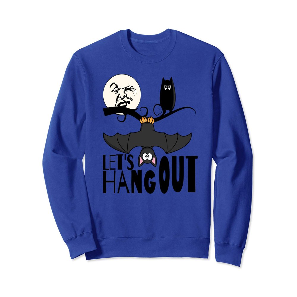 Funny Black Bat Halloween Full Moon Bat Lover Sweatshirt