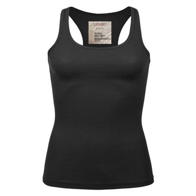 ALLLA Women's Racerback Tank Top Layering Ribbed Basic Undershirt (S-3X) BLACK-2XL