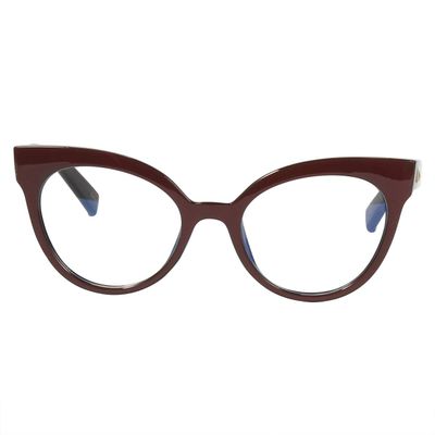 BEISON Womens Cat Eye Mod Fashion Non-Prescription Glasses Frame Clear Lens (Wine red, Clear)