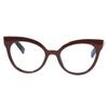 BEISON Womens Cat Eye Mod Fashion Non-Prescription Glasses Frame Clear Lens (Wine red, Clear) view 1