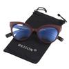 BEISON Womens Cat Eye Mod Fashion Non-Prescription Glasses Frame Clear Lens (Wine red, Clear) view 2