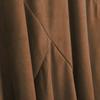 EXCHIC Women's Elegant Ankle Length Ruffle Hem Elastic Waist Suede Midi Skirt (M, Brown) view 4