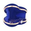 Adela Women Girls Heart Shape Chain Crossbody Bag Evening Party Mini Clutch Purse (Diamante-Blue) view 3