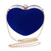 Adela Women Girls Heart Shape Chain Crossbody Bag Evening Party Mini Clutch Purse (Diamante-Blue) view 4