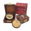 Antique Nautical Compass with Be Strong and Courageous Scripture Engraved | Vintage Magnetic Compass with Wooden Box | Baptism, Graduation, Christian Gift for Son, Father, Loved Ones view 3