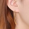 Open Hoop Earrings - Upside Down Threader Earrings, Surgical Titanium Steel Hypoallergenic (Gold) view 2