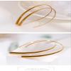 Open Hoop Earrings - Upside Down Threader Earrings, Surgical Titanium Steel Hypoallergenic (Gold) view 3