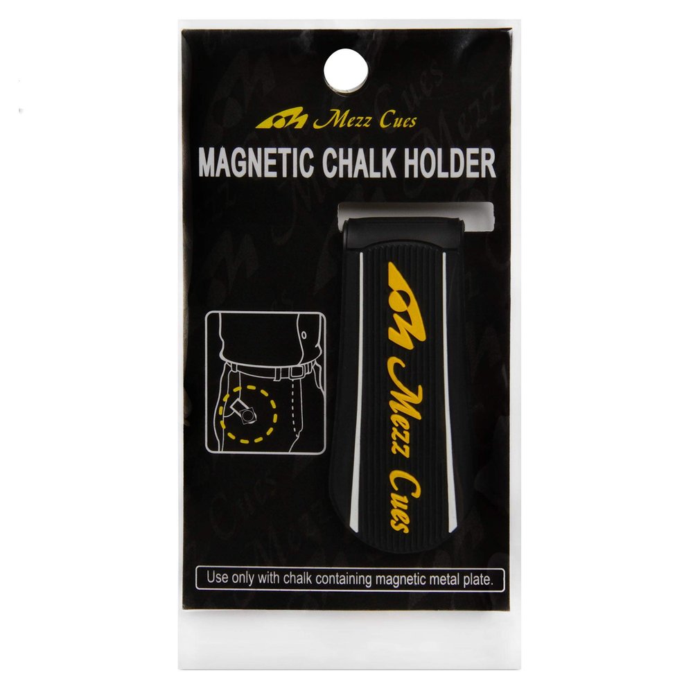 MEZZ Magnetic Pool Billiard Chalk Holder (Black w/Yellow Logo)
