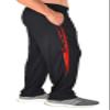 Baggy Workout Pants in Black with red Spear Design view 1