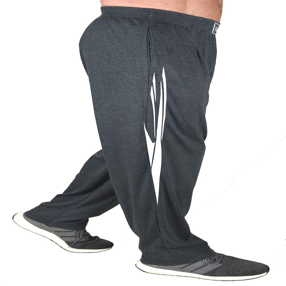 Baggy Workout Pants in Charcoal Grey with White Spear Design