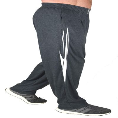 Baggy Workout Pants in Charcoal Grey with White Spear Design