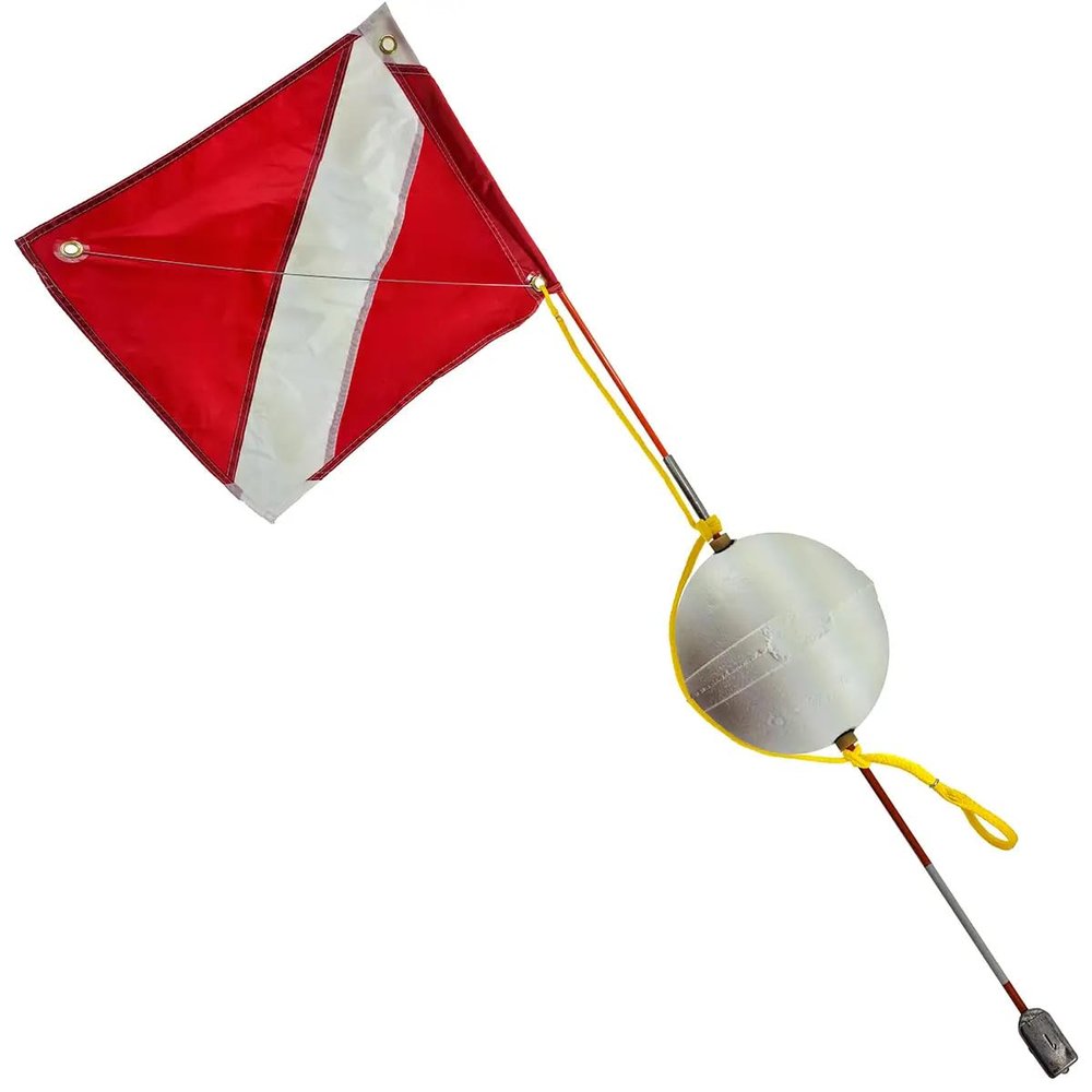 SPEARFISHING WORLD Dive Flag and Float 2 Piece for Snorkeling and Scuba
