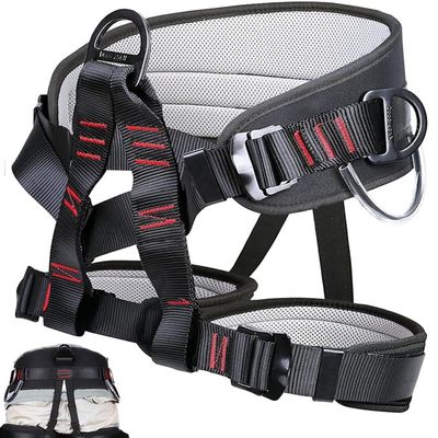Ttechouter Adjustable Thickness Climbing Harness Half Body Harnesses for Fire Rescuing Caving Rock Climbing Rappelling Tree Protect Waist Safety Belts