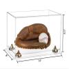 Better Display Cases Acrylic Base and Wall Mountball Catchers Glove Display Case with Clear Case, Gold Risers and Clear Base (A011/V16) view 2