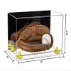 Better Display Cases Acrylic Base and Wall Mountball Catchers Glove Display Case with Mirror Case, Yellow Risers and Clear Base (A011/V16) view 2