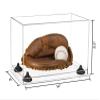 Better Display Cases Acrylic Base and Wall Mountball Catchers Glove Display Case with Clear Case, Black Risers and Clear Base (A011/V16) view 2