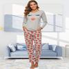 EISHOPEER Cotton Pajamas for Women 2 Piece Cute Printed Autumn and Winter Sleepwear Set Grey S view 3