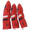 Majek Retro Golf Headcovers Red with White and Blue Stripe Vintage Leather Style 1 3 5 Driver and Fairway Head Covers Fits 460cc Drivers Classic Look view 4