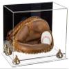 Better Display Cases Acrylic Base and Wall Mountball Catchers Glove Display Case with Mirror Case, Gold Risers and Clear Base (A011/V16) view 1