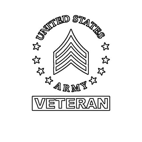 E-5 Sergeant Veteran US Army Rank Sticker Die Cut Decal SGT OR-5 E5 Bumper Sticker Vinyl Sticker Car Truck Decal 5"