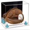 Better Display Cases Acrylic Base and Wall Mountball Catchers Glove Display Case with Mirror Case, Light Blue Risers and Clear Base (A011/V16) view 1