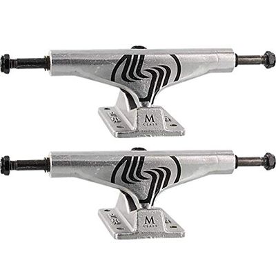 Silver Trucks M-Hollow Polished/Black Skateboard Trucks - 5.0" Hanger 7.75" Axle (Set of 2)