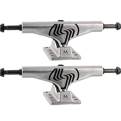 Silver Trucks M-Hollow Polished/Black Skateboard Trucks - 5.0" Hanger 7.75" Axle (Set of 2)
