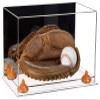 Better Display Cases Acrylic Base and Wall Mountball Catchers Glove Display Case with Mirror Case, Orange Risers and Clear Base (A011/V16) view 1