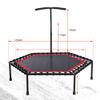 53'' Exercise Fitness Trampoline with Adjustable Handrail Handle Bar for Home Workout Cardio Training, Reinforced Covered Bungee Rope System  Max Limit 330 lbs (Red) view 2