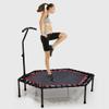 53'' Exercise Fitness Trampoline with Adjustable Handrail Handle Bar for Home Workout Cardio Training, Reinforced Covered Bungee Rope System  Max Limit 330 lbs (Red) view 3