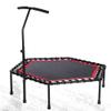 53'' Exercise Fitness Trampoline with Adjustable Handrail Handle Bar for Home Workout Cardio Training, Reinforced Covered Bungee Rope System  Max Limit 330 lbs (Red) view 4