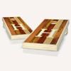 Skip's Garage Custom Multicolor White Monogram Cornhole Set - Letter F + All Weather Bags - Include Case + Hole Lights view 1