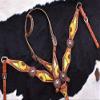Showman Hand Painted Sunflower Single Ear Headstall & Breast Collar Set w/Multi-Colored Metallic Inlay & Reins! New Horse TACK! view 2