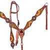 Showman Hand Painted Sunflower Single Ear Headstall & Breast Collar Set w/Multi-Colored Metallic Inlay & Reins! New Horse TACK! view 4