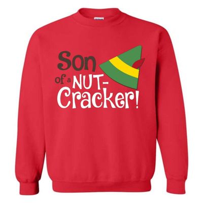 Absurd Ink Son of a Nutcracker - Elf - Sweatshirt (Red, Small)