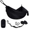 Gold Armour Camping Hammock - Portable Hammock Single Hammock Camping Accessories Gear for Outdoor Indoor Adult Kids, USA Based Brand (Black) view 1