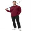MOHEEN Men's Pique Polo Shirts Long Sleeve Dry Fit Golf Collared Shirt 12131 Burgundy 3XL view 2