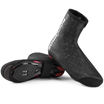 ROCKBROS Cycling Shoe Covers Thermal Bike Shoe Covers Windproof Shoe Warmers Overshoes Mountain Road Bike Shoes Covers Fleece Black